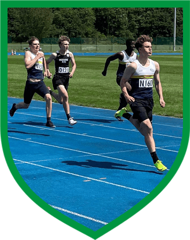 Boys race at Deeside stadium