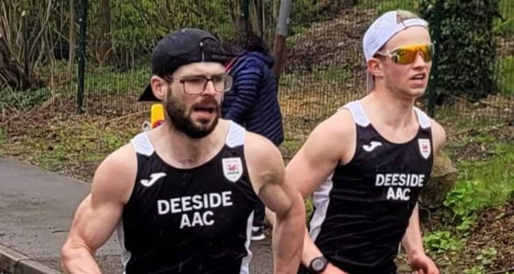 Two Deeside A.A.C male athletes during run