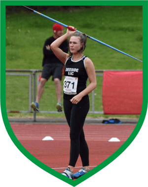 Teenage girl with javelin